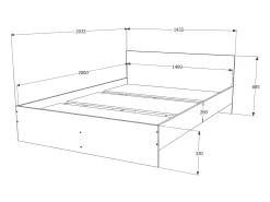 Cama haaus Remi 140x200 cm carvalho Sonoma