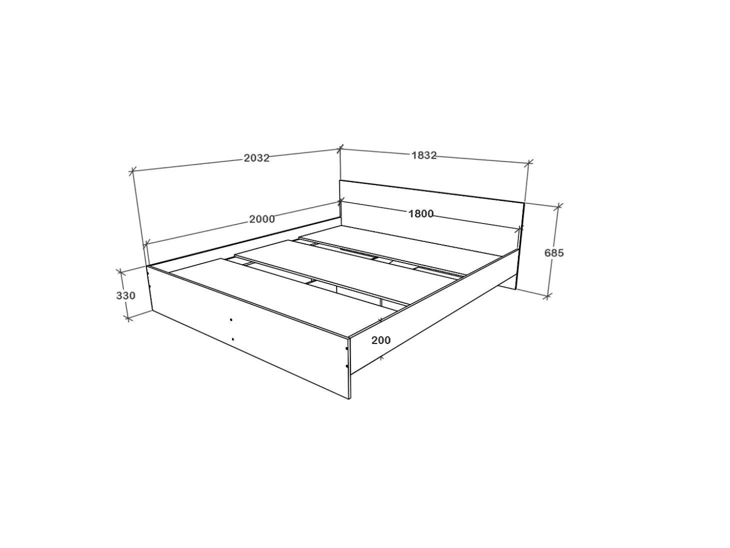 Cama haaus Remi 180x200 cm carvalho bronze