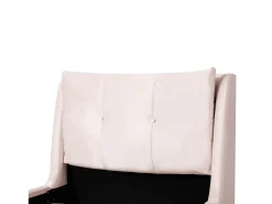 Cama infantil acolchoada 90x200cm - Travesseiros ajustáveis - Pés de madeira maciça - Veludo - Rosa​ (Colchão não incluído)