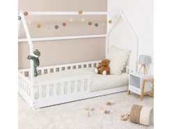 Cama Infantil Cabine Bosco Casa Branca 90x190 cm Melamina