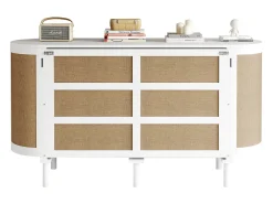 Cama infantil dobrável - 140 x 200 cm - com compartimentos de arrumação - design em rattan e madeira - branca