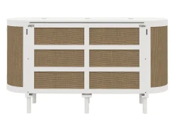 Cama infantil dobrável - 140 x 200 cm - com compartimentos de arrumação - design em rattan e madeira - branca