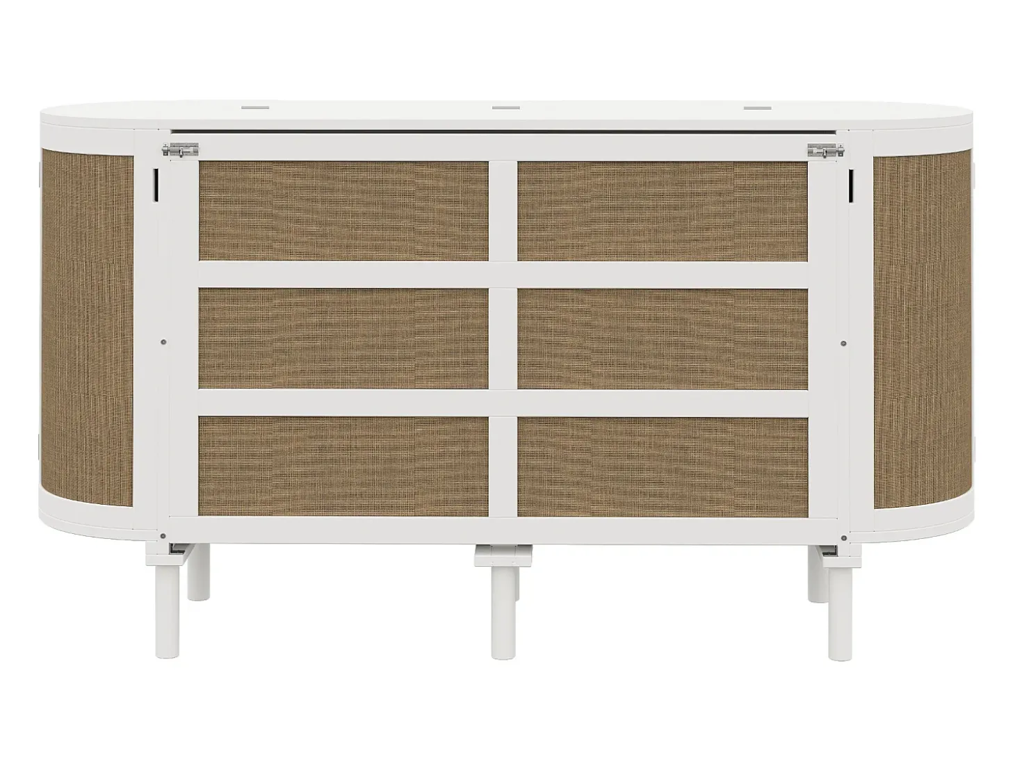 Cama infantil dobrável - 140 x 200 cm - com compartimentos de arrumação - design em rattan e madeira - branca