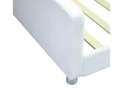 Cama infantil multifuncional 90x200 cm - Conversível em sofá - Tecido teddy branco (sem colchão)