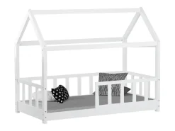 Cama Infantil 80x160 cm branca Cama Casa com Barreiras