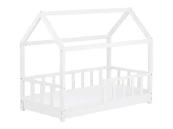 Cama Infantil 80x160 cm branca Cama Casa com Barreiras