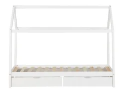 Cama Infantil 90x200 cm branca Estrutura de Cama Casa para Crianças com Gavetas