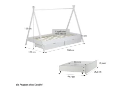 Cama infantil 90x200 cm branca