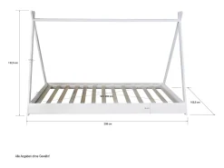 Cama infantil 90x200 cm Branco cinza Lona estrelas