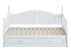 Cama infantil 90/180x190 cm, cama extensível com 2 gavetas, em pinho, cama multifuncional, branca