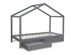 Cama infantil 90x200 cm cinza colchão 90x200 cm branco