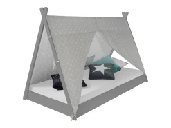Cama infantil 90x200 cm cinza tela estrelas