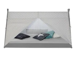 Cama infantil 90x200 cm cinza tela estrelas