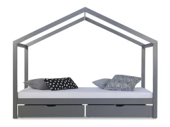 Cama Infantil 90x200 cm Cinza Cama Casa Cama Infantil Cama de Madeira Berço Gaveta
