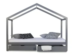 Cama Infantil 90x200 cm Cinza Cama Casa Cama Infantil Cama de Madeira Berço Gaveta