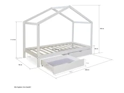 Cama infantil 208x160x96 cm cama casa branca