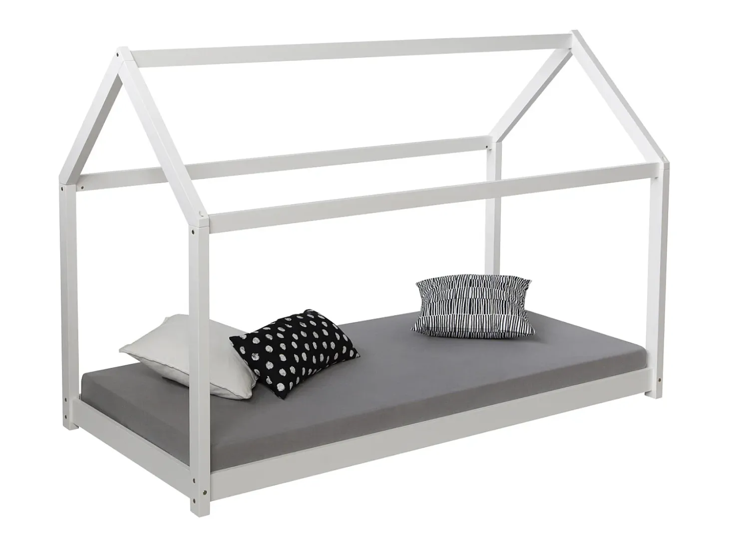 Cama infantil 80x160x12 cm cama casinha branca com colchão