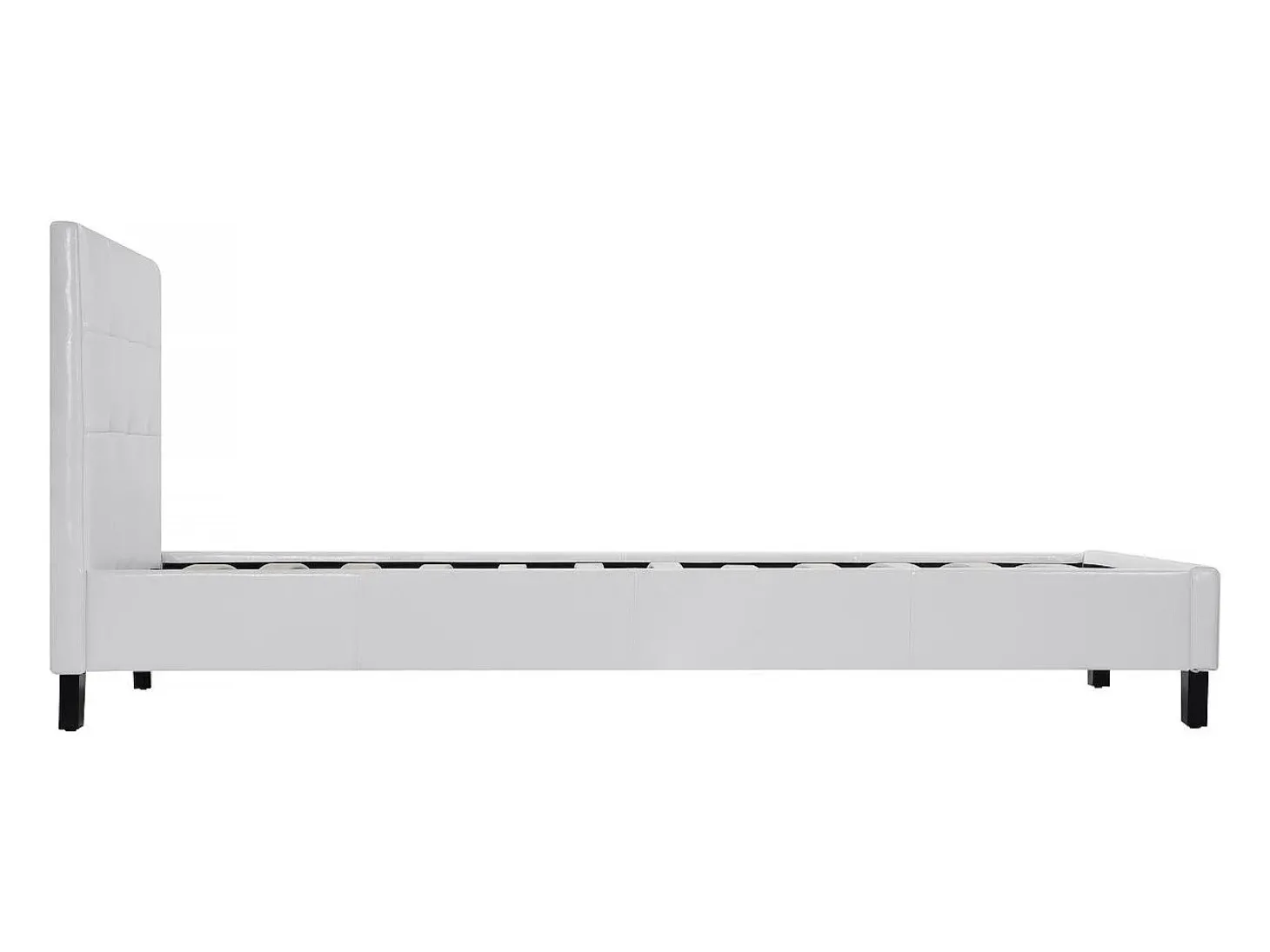 Cama "Julia" PVC Branca com Cabeceira Estofada - 90 x 190 cm