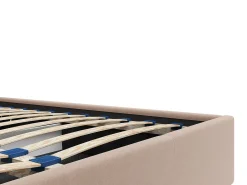 Cama king size com compartimento 200 x 200 cm em veludo na cor bege - MIRDAL