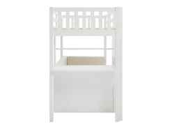 Cama mezanino 90 X 190 cm com sofá conversível pinho e MDF branco + colchão - ORPELIA