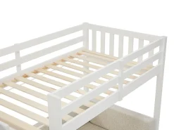 Cama mezanino 90 X 190 cm com sofá conversível pinho e MDF branco + colchão - ORPELIA