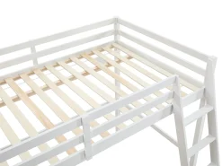 Cama mezanino 120 x 190 cm em pinho maciço branco GEDEON II