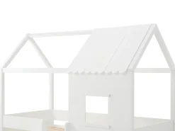 Cama mezanino cabana 90 x 190 cm em pinho e MDF na cor branca - VALESKIA