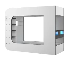 Cama mezanino gamer 90 x 200 cm com secretária LEDs Antracite e vermelho + colchão - WARRIOR