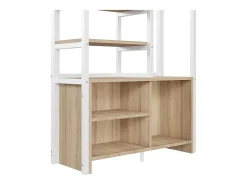 Cama mezanino metálica 90x200cm - com mesa + tomadas USB + barreiras - Branco