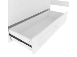 Cama mezanino simples 90 x 200 cm - Cama de criança - Com iluminação LED - Com armário - Com gaveta de arrumação - Branco (sem colchão)