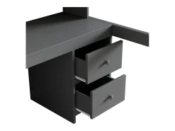Cama mezanino 90x200cm - com secretária e 2 cómodas - em pinho maciço e MDF - Cinzento