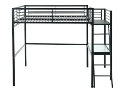 Cama mezzanine com plataforma de secretária 140x190 cm Antracite - CASUAL II