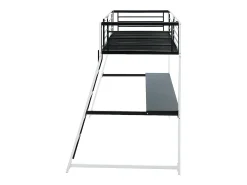 Cama mezzanine com secretária integrada 90x190 cm Preto e branco - MALICIO