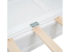 Cama multifunções retrátil 140x200cm em madeira maciça - com gaveta e suporte na cabeceira - Branco