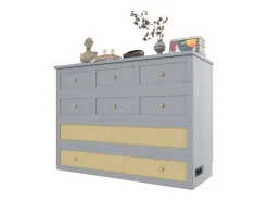 Cama Murphy 140×200 cm - com porta USB e tomada - cinza (colchão não incluído)