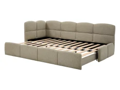 cama ninho 2 x 80 x 200 cm com estrado de ripas em tecido texturizado taupe – PLURANIO