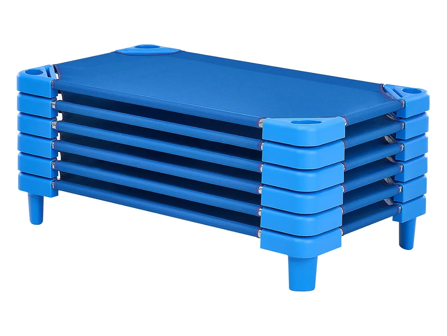 Cama para Bebê SucceBuy Empilhável, 107 x 58 cm, Azul, Lote de 6, para Creches, Pré-Escolas e Salas de Aula