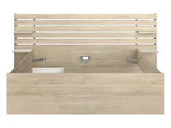 Cama queen size 160 x 200 cm com 4 gavetas cor natural + estrado + colchão - TENALIA II