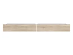 Cama queen size 160 x 200 cm com 4 gavetas cor natural + estrado + colchão - TENALIA II