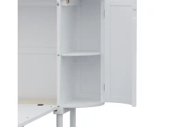 Cama rebatível / de embutir 140x200 cm - con compartimentos de armazenamento - branco (colchão não incluído)