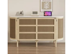 Cama rebatível / de embutir 140x200 cm - con compartimentos de armazenamento - natural (colchão não incluído)