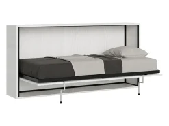 Cama rebatível individual horizontal Kando Cinza Branca
