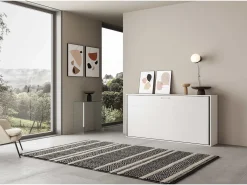 Cama rebatível individual horizontal Kando Cinza Branca