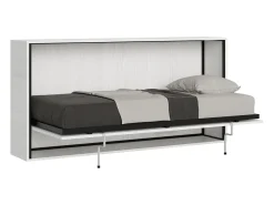 Cama rebatível individual horizontal Kando Cinza Branca