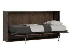 Cama rebatível individual horizontal Kando com colchão Nogueira