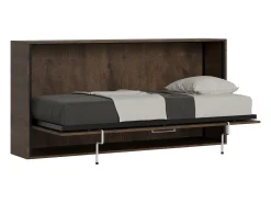 Cama rebatível individual horizontal Kando com colchão Nogueira