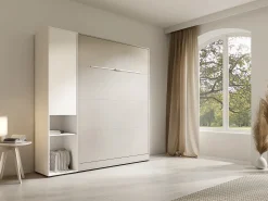 Cama rebatível vertical 160 x 200 cm bege 1 armário - RAPILI