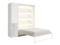 Cama rebatível vertical 160 x 200 cm bege 1 armário - RAPILI