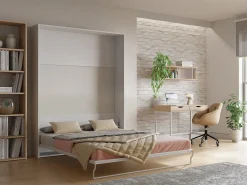 Cama rebatível vertical 160 x 200 cm branco com colchão - MALINA II