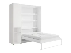 Cama rebatível vertical 140 x 200 cm branca 1 armário - RAPILI